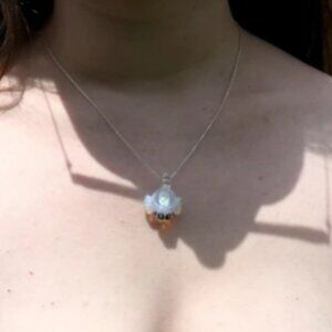 Glass Jumping Spider Pendant - Heady Glass Opal Pendant - Opal Necklace